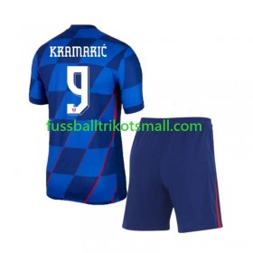Fußballtrikots Kroatien Andrej Kramaric 9 Kinder EURO 2024 Kurzarm Auswärts-trikot kaufen